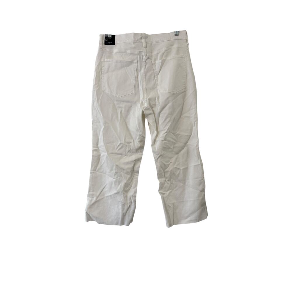 j. crew factory wide-leg crop jean all-day stretch seashell white br051 women 32 - Picture 3 of 5